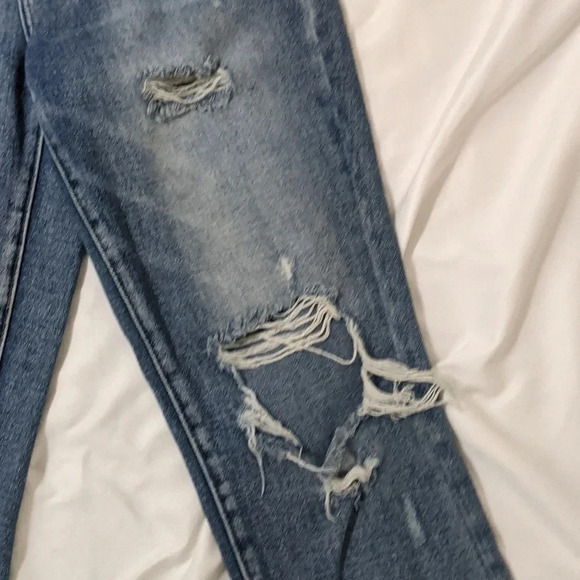 Pacsun Distressed Mom Jean, Color Blue Size 24 - Picture 5 of 14